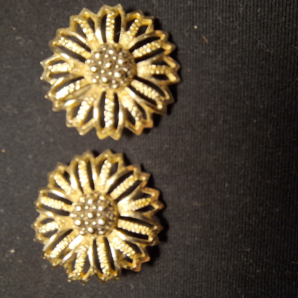 Gold-Tone Floral Earrings